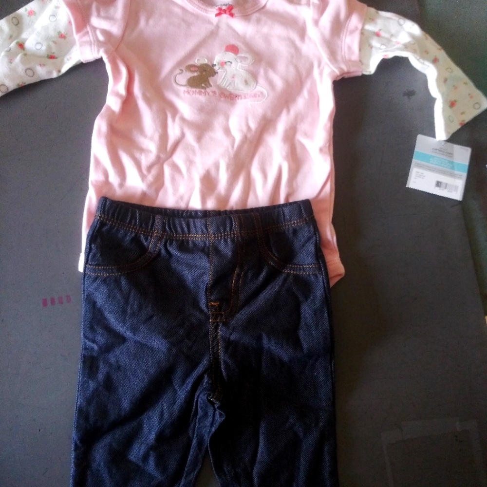 Carter's 6 mos baby girl matching set Mommy's Sweetheart